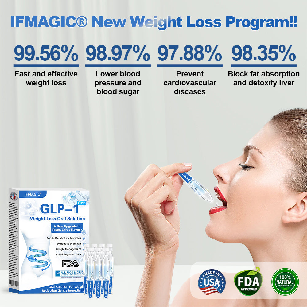 IFMAGIC® GLP-1 Pro Weight Loss Oral Solution✅One dose a day — see results in 7 days👩⚕️Suitable for obesity, cardiovascular diseases, diabetes, sleep apnea, high cholesterol and blood lipids, joint problems, and various other conditions🌺