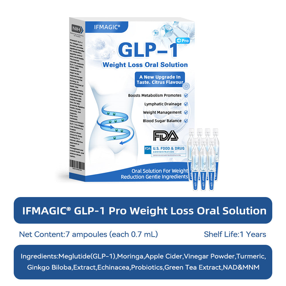 IFMAGIC® GLP-1 Pro Weight Loss Oral Solution✅One dose a day — see results in 7 days👩‍⚕️Suitable for obesity, cardiovascular diseases, diabetes, sleep apnea, high cholesterol and blood lipids, joint problems, and various other conditions🌺