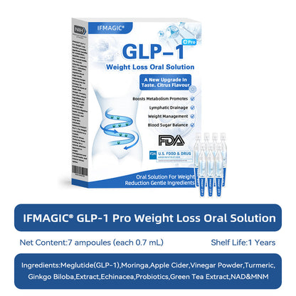 IFMAGIC® GLP-1 Pro Weight Loss Oral Solution✅One dose a day — see results in 7 days👩‍⚕️Suitable for obesity, cardiovascular diseases, diabetes, sleep apnea, high cholesterol and blood lipids, joint problems, and various other conditions🌺