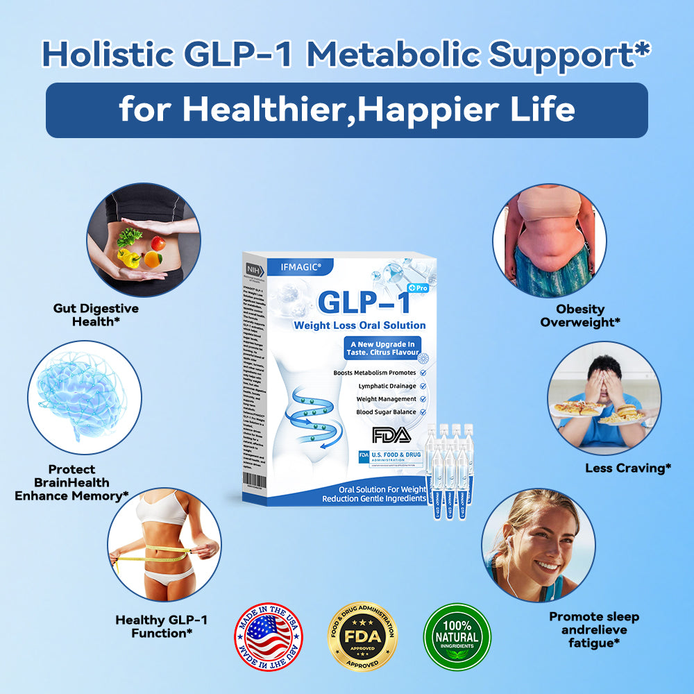 IFMAGIC® GLP-1 Pro Weight Loss Oral Solution✅One dose a day — see results in 7 days👩‍⚕️Suitable for obesity, cardiovascular diseases, diabetes, sleep apnea, high cholesterol and blood lipids, joint problems, and various other conditions🌺